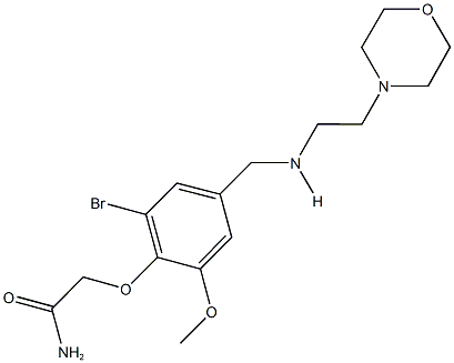 2-[2-bromo-6-methoxy-4-({[2-(4-morpholinyl)ethyl]amino}methyl)phenoxy]acetamide Struktur