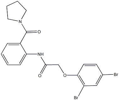 2-(2,4-dibromophenoxy)-N-[2-(1-pyrrolidinylcarbonyl)phenyl]acetamide Struktur