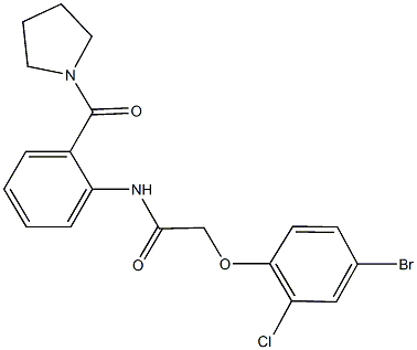 2-(4-bromo-2-chlorophenoxy)-N-[2-(1-pyrrolidinylcarbonyl)phenyl]acetamide Struktur