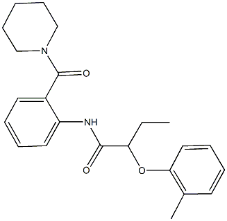 2-(2-methylphenoxy)-N-[2-(1-piperidinylcarbonyl)phenyl]butanamide Struktur