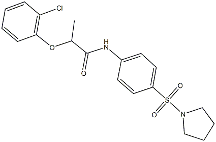 2-(2-chlorophenoxy)-N-[4-(1-pyrrolidinylsulfonyl)phenyl]propanamide Struktur