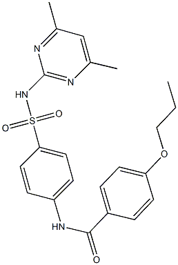 N-(4-{[(4,6-dimethyl-2-pyrimidinyl)amino]sulfonyl}phenyl)-4-propoxybenzamide Struktur