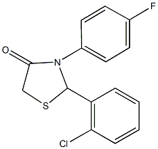 2-(2-chlorophenyl)-3-(4-fluorophenyl)-1,3-thiazolidin-4-one Struktur