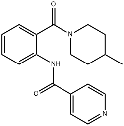 N-{2-[(4-methyl-1-piperidinyl)carbonyl]phenyl}isonicotinamide Struktur