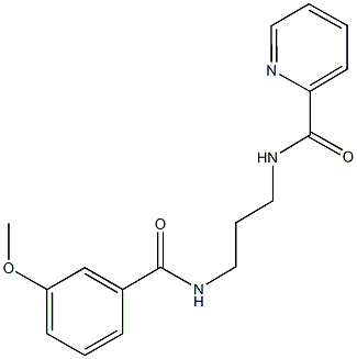 N-{3-[(3-methoxybenzoyl)amino]propyl}-2-pyridinecarboxamide Struktur