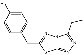 6-(4-chlorobenzyl)-3-ethyl[1,2,4]triazolo[3,4-b][1,3,4]thiadiazole Struktur