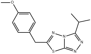 4-[(3-isopropyl[1,2,4]triazolo[3,4-b][1,3,4]thiadiazol-6-yl)methyl]phenyl methyl ether Struktur