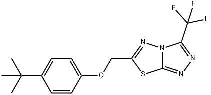 4-tert-butylphenyl [3-(trifluoromethyl)[1,2,4]triazolo[3,4-b][1,3,4]thiadiazol-6-yl]methyl ether Struktur