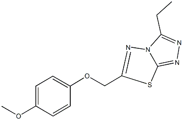 3-ethyl-6-[(4-methoxyphenoxy)methyl][1,2,4]triazolo[3,4-b][1,3,4]thiadiazole Struktur