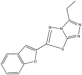 6-(1-benzofuran-2-yl)-3-ethyl[1,2,4]triazolo[3,4-b][1,3,4]thiadiazole Struktur