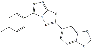 6-(1,3-benzodioxol-5-yl)-3-(4-methylphenyl)[1,2,4]triazolo[3,4-b][1,3,4]thiadiazole Struktur