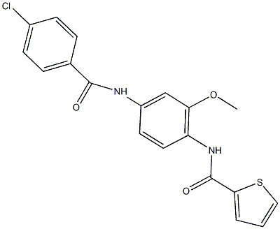 N-{4-[(4-chlorobenzoyl)amino]-2-methoxyphenyl}-2-thiophenecarboxamide Struktur