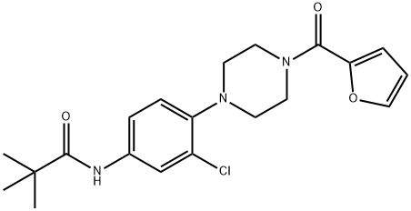 N-{3-chloro-4-[4-(2-furoyl)-1-piperazinyl]phenyl}-2,2-dimethylpropanamide Struktur