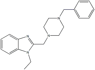 2-[(4-benzyl-1-piperazinyl)methyl]-1-ethyl-1H-benzimidazole Struktur