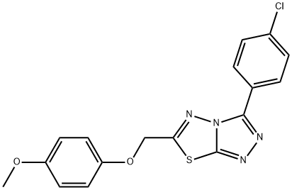 3-(4-chlorophenyl)-6-[(4-methoxyphenoxy)methyl][1,2,4]triazolo[3,4-b][1,3,4]thiadiazole Struktur