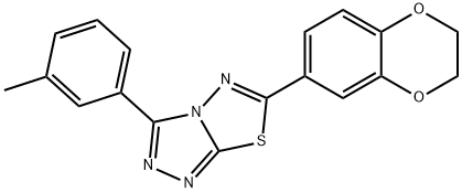 6-(2,3-dihydro-1,4-benzodioxin-6-yl)-3-(3-methylphenyl)[1,2,4]triazolo[3,4-b][1,3,4]thiadiazole Struktur