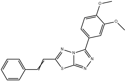 3-(3,4-dimethoxyphenyl)-6-(2-phenylvinyl)[1,2,4]triazolo[3,4-b][1,3,4]thiadiazole Struktur