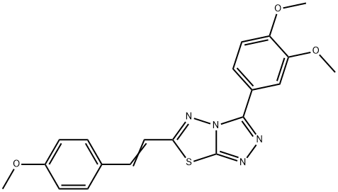 3-(3,4-dimethoxyphenyl)-6-[2-(4-methoxyphenyl)vinyl][1,2,4]triazolo[3,4-b][1,3,4]thiadiazole Struktur