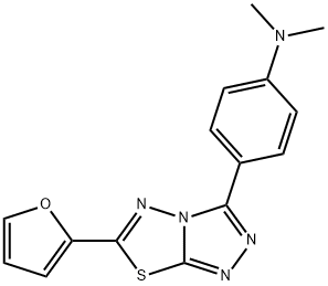 N-{4-[6-(2-furyl)[1,2,4]triazolo[3,4-b][1,3,4]thiadiazol-3-yl]phenyl}-N,N-dimethylamine Struktur