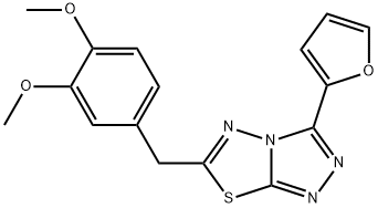 6-(3,4-dimethoxybenzyl)-3-(2-furyl)[1,2,4]triazolo[3,4-b][1,3,4]thiadiazole Struktur