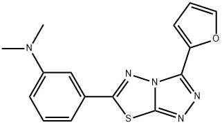 N-{3-[3-(2-furyl)[1,2,4]triazolo[3,4-b][1,3,4]thiadiazol-6-yl]phenyl}-N,N-dimethylamine Struktur