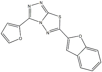 6-(1-benzofuran-2-yl)-3-(2-furyl)[1,2,4]triazolo[3,4-b][1,3,4]thiadiazole Struktur