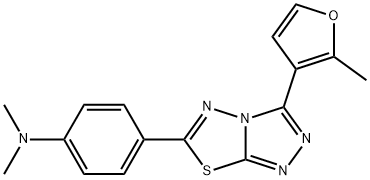 N,N-dimethyl-N-{4-[3-(2-methyl-3-furyl)[1,2,4]triazolo[3,4-b][1,3,4]thiadiazol-6-yl]phenyl}amine Struktur