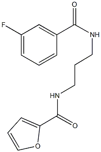 N-{3-[(3-fluorobenzoyl)amino]propyl}-2-furamide Struktur