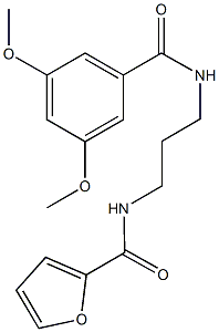 N-{3-[(3,5-dimethoxybenzoyl)amino]propyl}-2-furamide Struktur