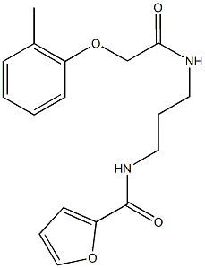 N-(3-{[2-(2-methylphenoxy)acetyl]amino}propyl)-2-furamide Struktur