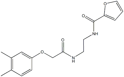 N-(2-{[2-(3,4-dimethylphenoxy)acetyl]amino}ethyl)-2-furamide Struktur