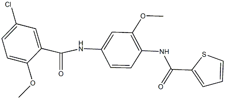 N-{4-[(5-chloro-2-methoxybenzoyl)amino]-2-methoxyphenyl}-2-thiophenecarboxamide Struktur