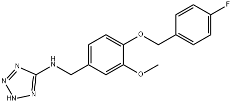 N-{4-[(4-fluorobenzyl)oxy]-3-methoxybenzyl}-N-(2H-tetraazol-5-yl)amine Struktur