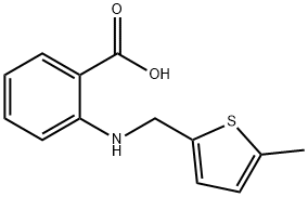 2-{[(5-methyl-2-thienyl)methyl]amino}benzoic acid Struktur