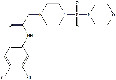 N-(3,4-dichlorophenyl)-2-[4-(4-morpholinylsulfonyl)-1-piperazinyl]acetamide Struktur