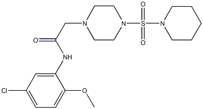 N-(5-chloro-2-methoxyphenyl)-2-[4-(1-piperidinylsulfonyl)-1-piperazinyl]acetamide Struktur