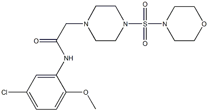 N-(5-chloro-2-methoxyphenyl)-2-[4-(4-morpholinylsulfonyl)-1-piperazinyl]acetamide Struktur