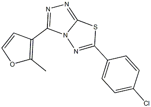 6-(4-chlorophenyl)-3-(2-methyl-3-furyl)[1,2,4]triazolo[3,4-b][1,3,4]thiadiazole Struktur