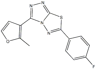 6-(4-fluorophenyl)-3-(2-methyl-3-furyl)[1,2,4]triazolo[3,4-b][1,3,4]thiadiazole Struktur