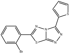 6-(2-bromophenyl)-3-(2-thienyl)[1,2,4]triazolo[3,4-b][1,3,4]thiadiazole Struktur