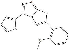 methyl 2-[3-(2-thienyl)[1,2,4]triazolo[3,4-b][1,3,4]thiadiazol-6-yl]phenyl ether Struktur