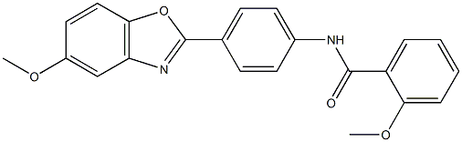 2-methoxy-N-[4-(5-methoxy-1,3-benzoxazol-2-yl)phenyl]benzamide Struktur