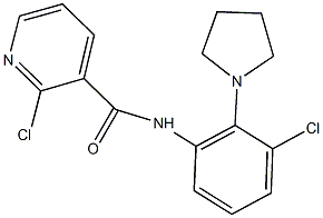 2-chloro-N-[3-chloro-2-(1-pyrrolidinyl)phenyl]nicotinamide Struktur