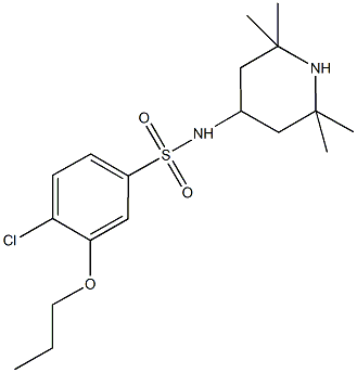 4-chloro-3-propoxy-N-(2,2,6,6-tetramethyl-4-piperidinyl)benzenesulfonamide Struktur