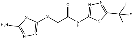 2-[(5-amino-1,3,4-thiadiazol-2-yl)sulfanyl]-N-[5-(trifluoromethyl)-1,3,4-thiadiazol-2-yl]acetamide Struktur