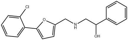 2-({[5-(2-chlorophenyl)-2-furyl]methyl}amino)-1-phenylethanol Struktur