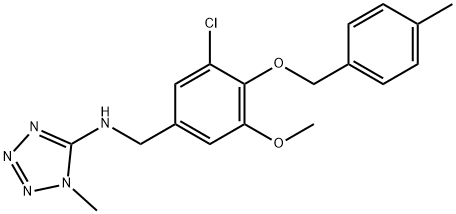 N-{3-chloro-5-methoxy-4-[(4-methylbenzyl)oxy]benzyl}-N-(1-methyl-1H-tetraazol-5-yl)amine Struktur