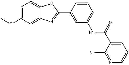 2-chloro-N-[3-(5-methoxy-1,3-benzoxazol-2-yl)phenyl]nicotinamide Struktur