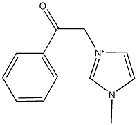 1-methyl-3-(2-oxo-2-phenylethyl)-1H-imidazol-3-ium Struktur