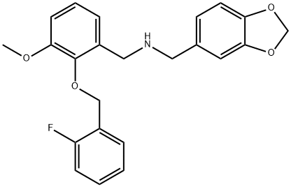 N-(1,3-benzodioxol-5-ylmethyl)-N-{2-[(2-fluorobenzyl)oxy]-3-methoxybenzyl}amine Struktur